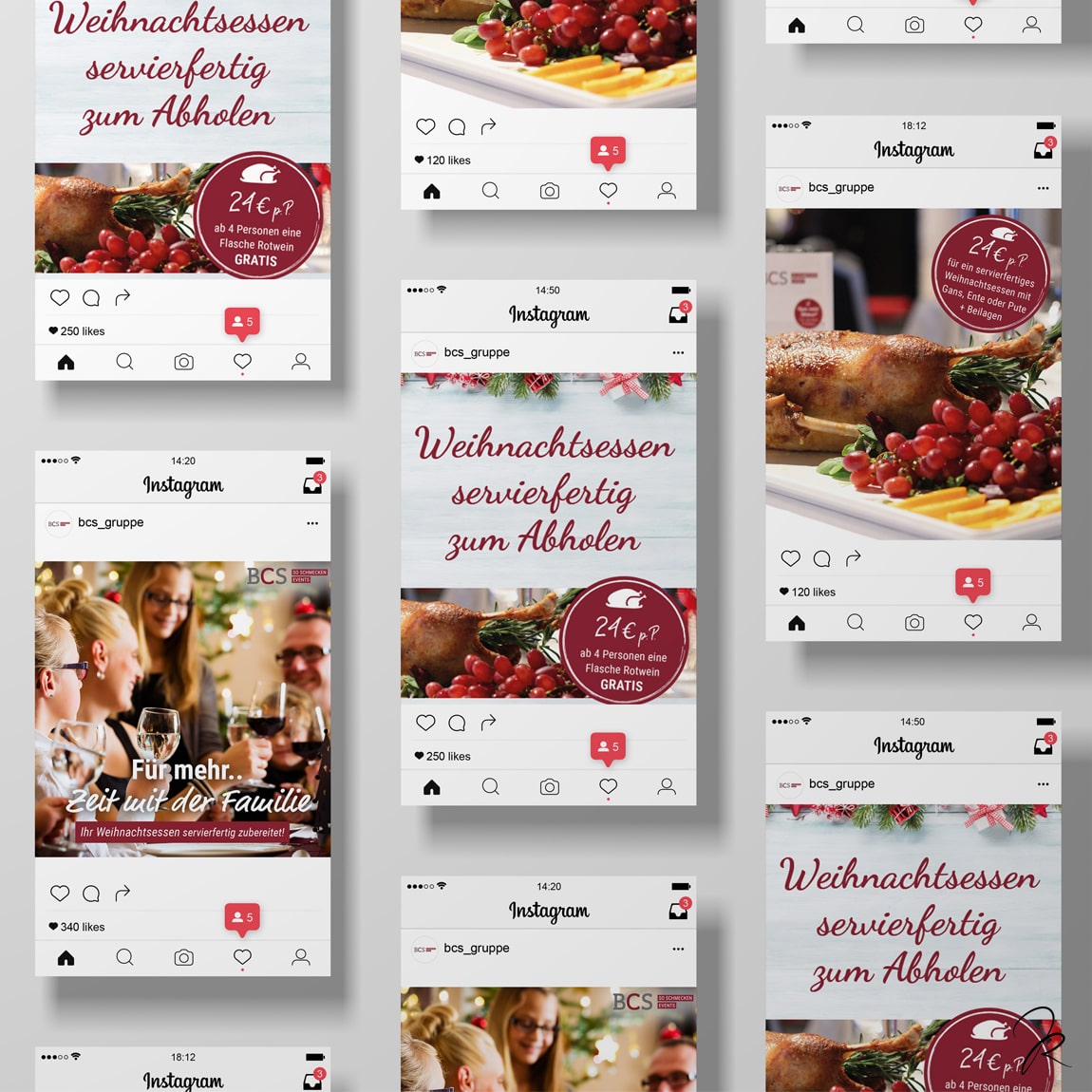 Referenz Social Media instagram Posts Weihnachtsessen