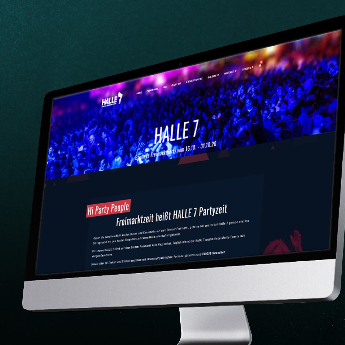 Referenz Halle 7 Webdesign